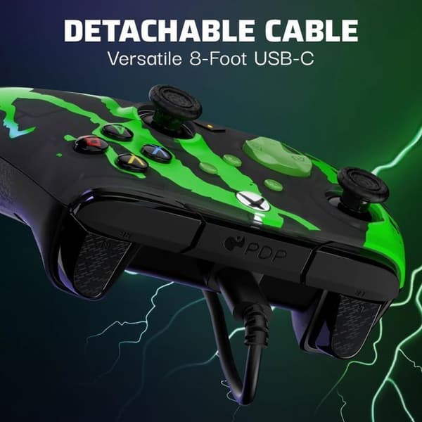 Gamepad - Xbox - Rematch Glow Advanced - Kablet - Jolt Green - PDP