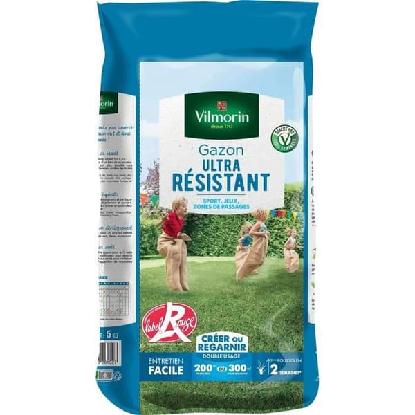 VILMORIN Ultra-resistente røde mærkede græsfrø - 5 kg