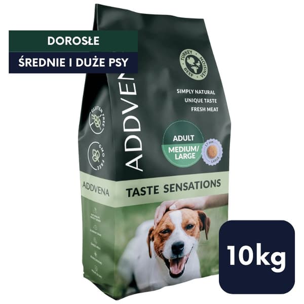 ADDVENA Taste Sensations Adult Medium/Stor Kalkun - tørfoder til hunde - 10 kg