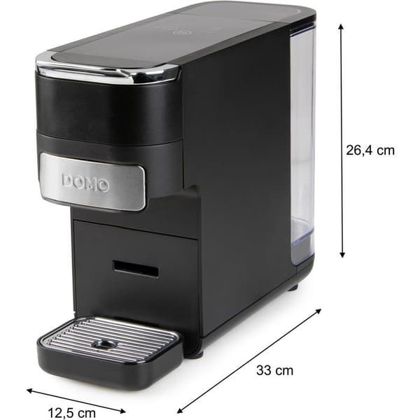 DOMO 4-i-1 Espressomaskine - 1525 W - 1,5 L - Sort