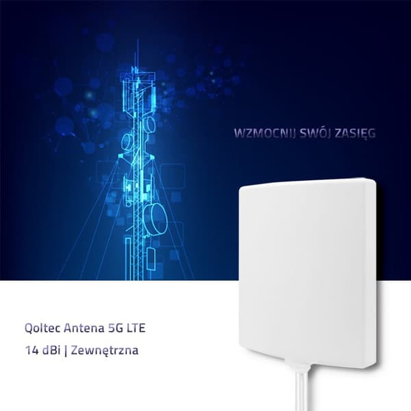 Qoltec 57022 5G-antenn | 14dBi | Utomhusbruk