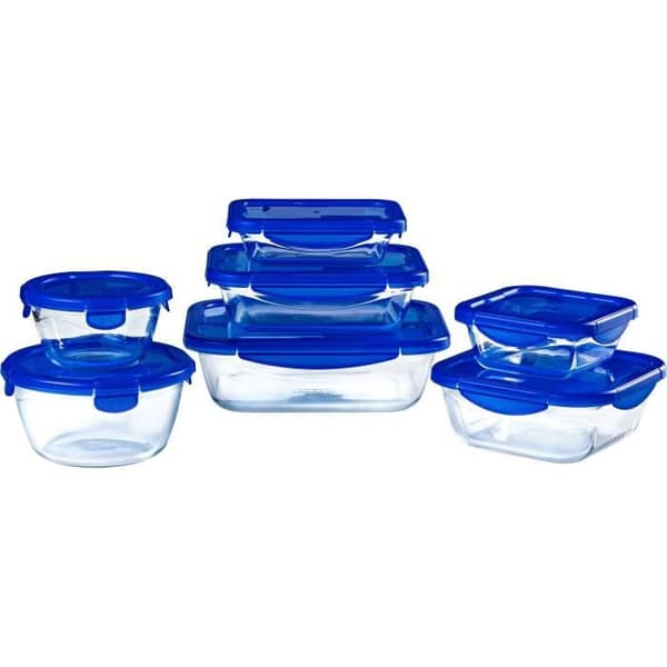 Set med 7 förvaringsbehållare - PYREX - Cook & Go - Glas - Lufttätt lock