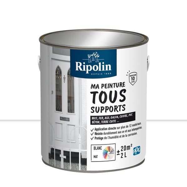 Monikäyttömaali - Valkoinen - Matta - Ripolin - 2 litraa
