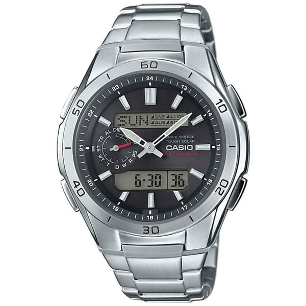 CASIO - Ruostumattomasta teräksestä valmistettu rannekello - WAVECEPTOR - Harmaa