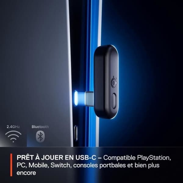 Trådlöst spelheadset - STEELSERIES - Arctis Nova 3PW - 40 timmars batteritid - Bluetooth - USB-C Plug & Play
