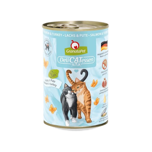 GRANATAPET DeliCATessen Laks og kalkun - vådfoder til katte - 400 g