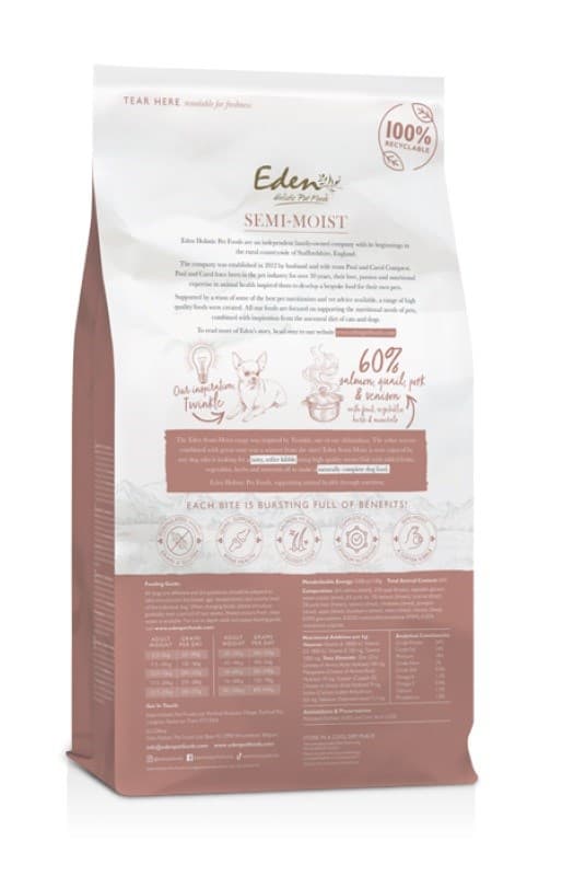 EDEN Semi-Moist Laks & Vagtel - semi-moist hundefoder - 10 kg