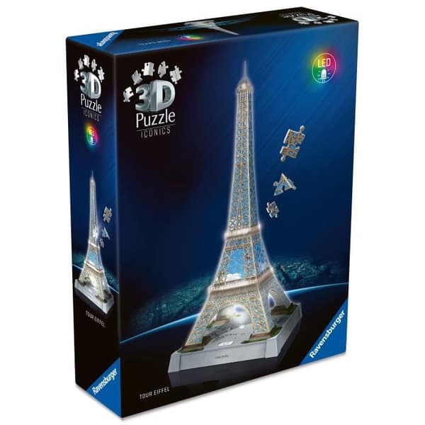 Iconics 3D-palapeli - Valaistu Eiffel-torni
