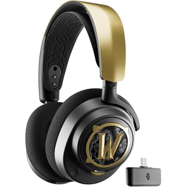 Trådløst gamingheadset - STEELSERIES - Arctis Nova 7 WOW Edition - Sort og guld