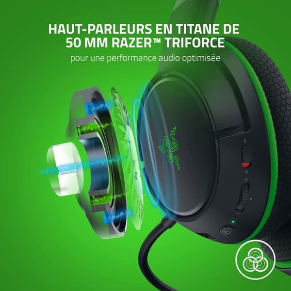 Headset - Razer - Kaira - 50mm - Titanium - Xbox 360