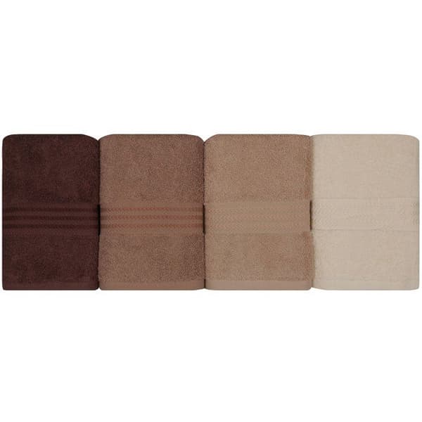 Sæt med 4 håndklæder - 50 x 90 cm - Creme