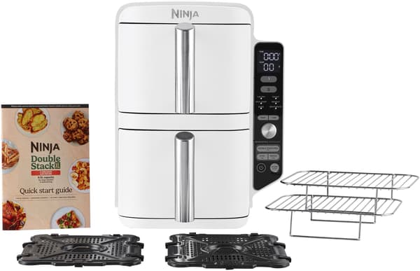 NINJA Airfryer - Double Stack XL SL400EUWH - 9,5L kapacitet - 6 madlavningsprogrammer - Hvid - 2470W