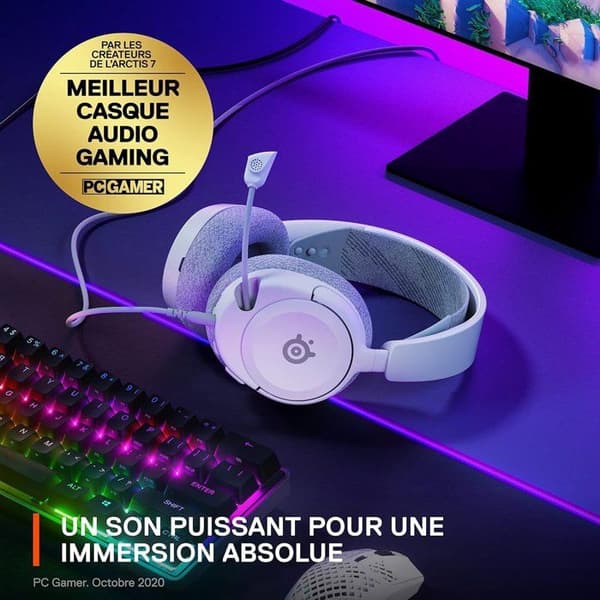 Gaming - SteelSeries - Arctis Nova 1 Hvid - Filaire - MultiplateForme - Hvid / Grå