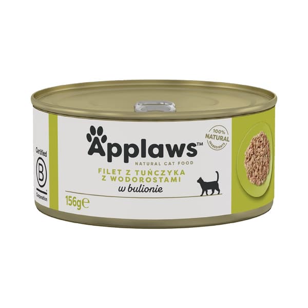 APPLAWS Tunfilet med tang i bouillon - vådfoder til katte - 156 g