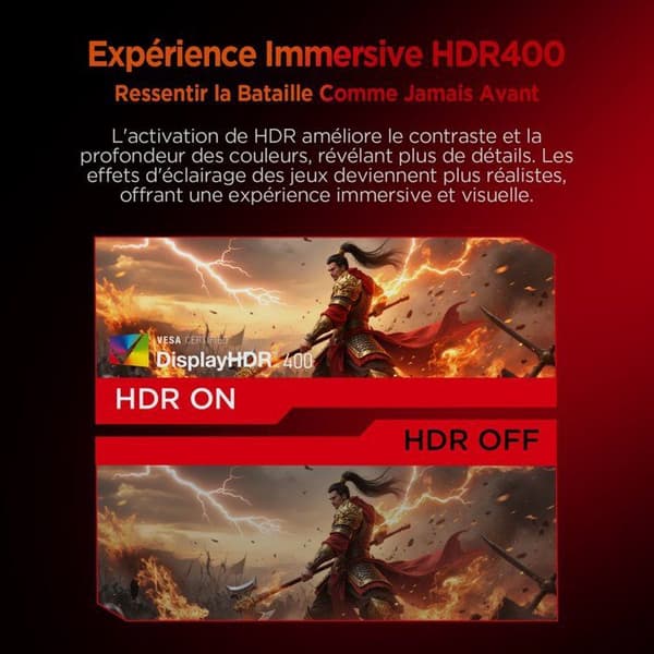 PC-spelskärm - HKC - 27 tum - Full HD - 240 Hz - Snabb IPS-panel - 1 ms - G27H3D