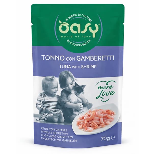 OASY More Love Tonfisk med räkor - våtfoder för katter - 70 g