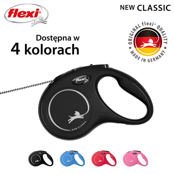 Flexi New CLASSIC 5 m musta koiran kelahihna