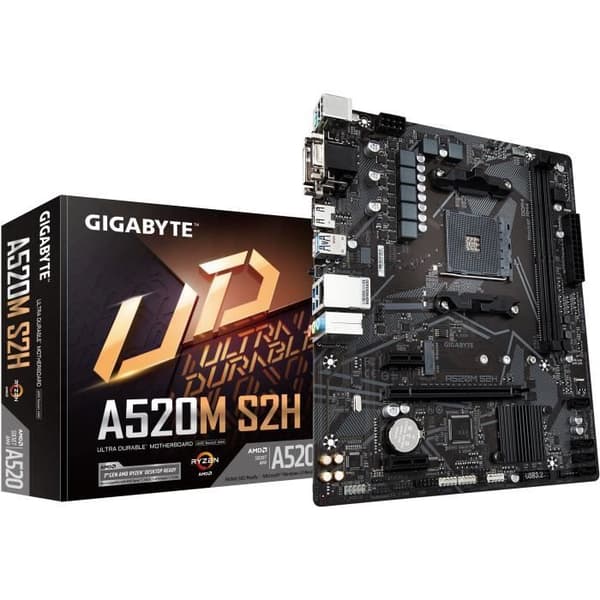 Emolevy - GIGABYTE - A520M S2H - Micro ATX - Socket AM4 - DDR4 jopa 64 Gt