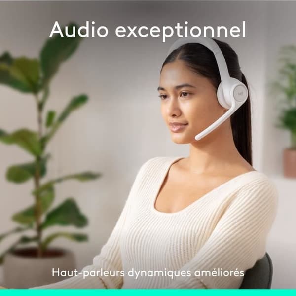 Kuulokemikrofoni - Langaton - Logitech - Zone 300 - Valkoinen