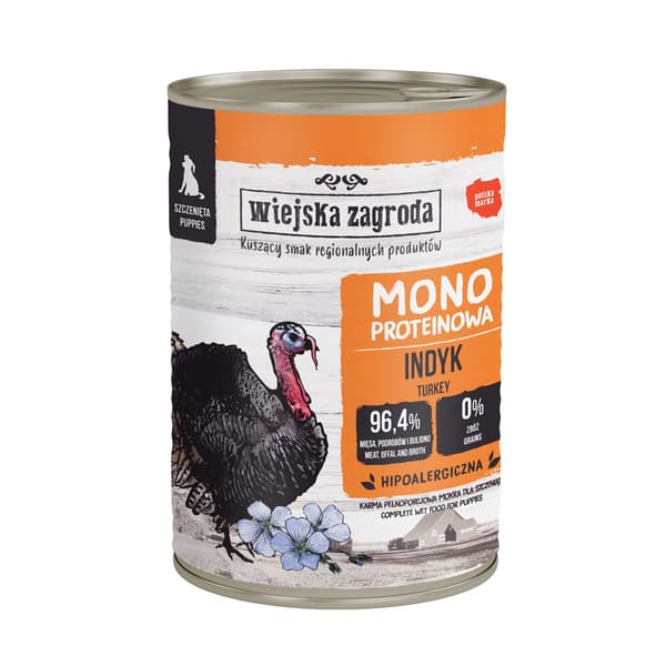 Rural Farm Puppies Monoprotein Kalkon - våtfoder för hundar - 400 g
