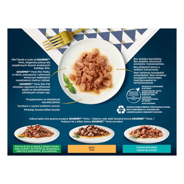 PURINA Gourmet Perle Anka, kalkon, lamm, tonfisk - våtfoder för katter - 12x85 g