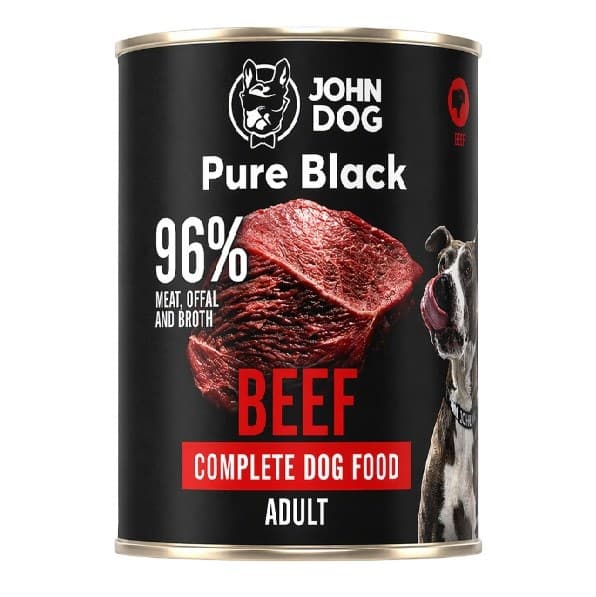 JOHN DOG Pure Black Mono Beef - vådfoder til hunde - 400 g