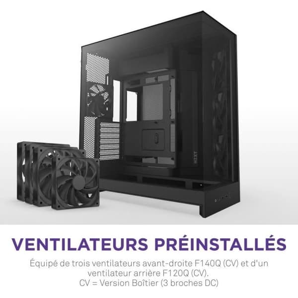 Midtower-kabinet med to rum - NZXT - CM-H92FB-01 - H9 Flow - Sort