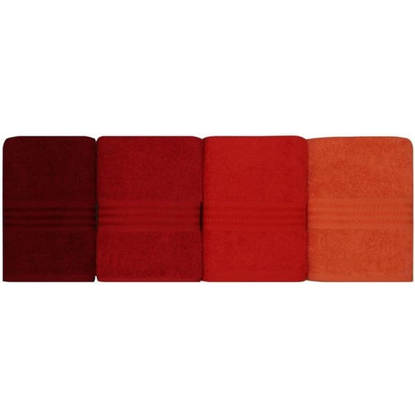 Set med 4 handdukar - 50 x 90 cm - Orange
