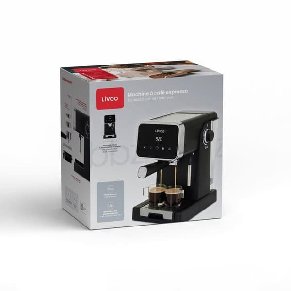 Espressomaskine - LIVOO - DOD218N - 1100 W - 20 bar - Sort