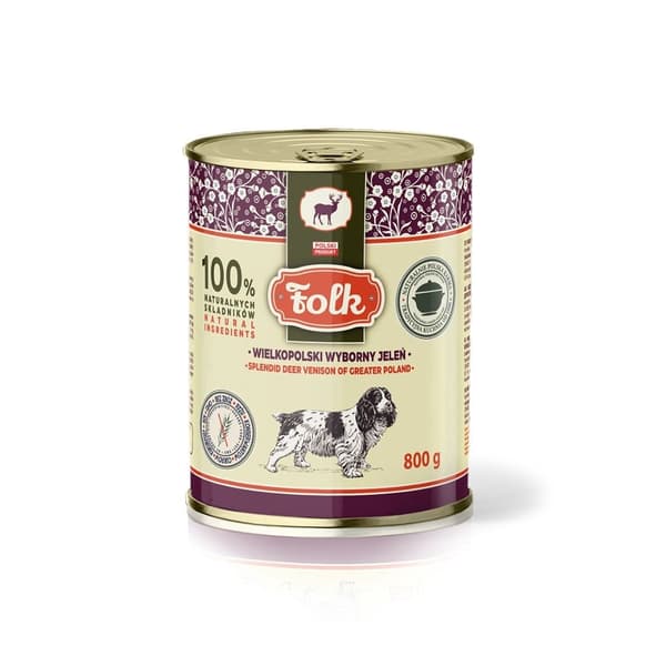 FOLK Splendid hjortkött från Storpolen - våtfoder för hundar - 800 g