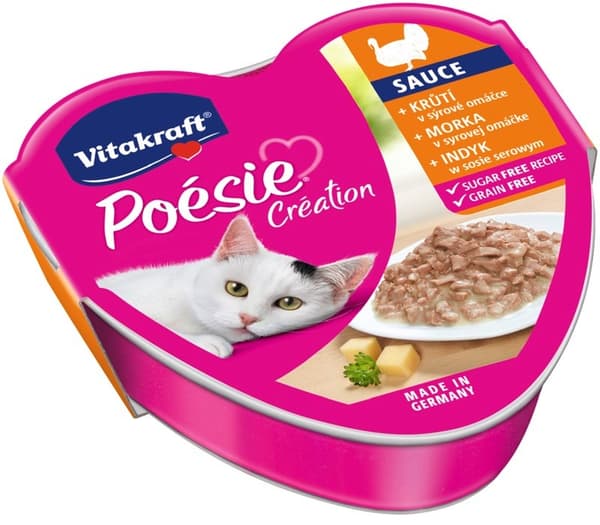 VITAKRAFT POESIE CREATION SAUCE kalkon/ost - våtfoder för katter - 85 g