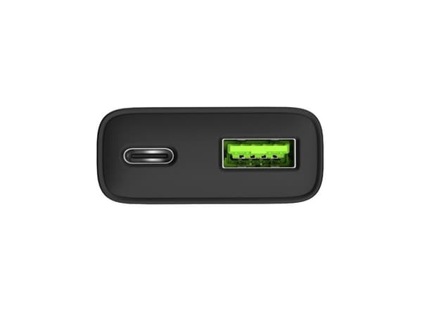 NATEC RIBERA GAN SLIM NETOPLADER 1× USB-A + 1× USB-C 20W SORT