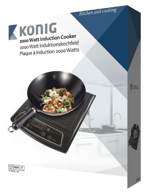 Induktionsspis 2000 W Svart