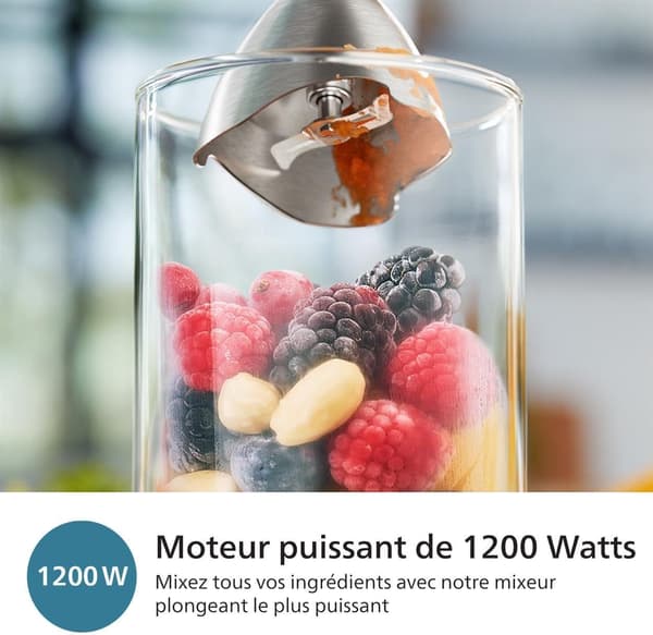 Stavblender - PHILIPS Serie 5000 - HR2684/00 - 1200 W - Grå / Sort
