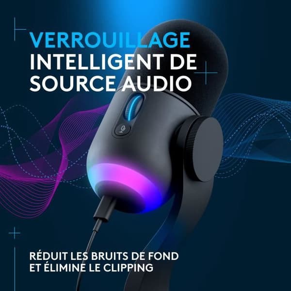 Spelmikrofon - LOGITECH G - YETI GX - Streaming - Dynamisk RGB med LIGHTSYNC - För PC/MAC - Svart