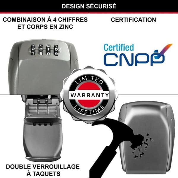 MASTER LOCK Säkert nyckelskåp - L-storlek - Förstärkt säkerhet - Väggmontering