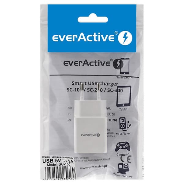 Oplader everActive SC-100 1xUSB 1A