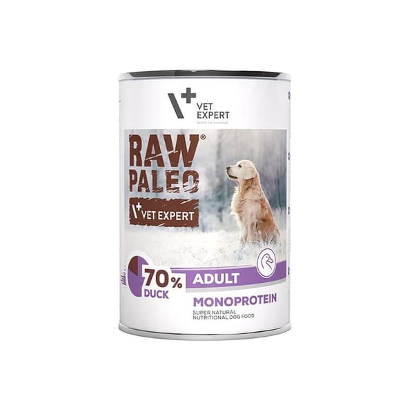 VETEXPERT Raw Paleo Adult Monoprotein And - vådfoder til hunde - 400 g