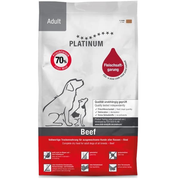 PLATINUM Adult Beef - halvfuktigt hundfoder - 5 kg