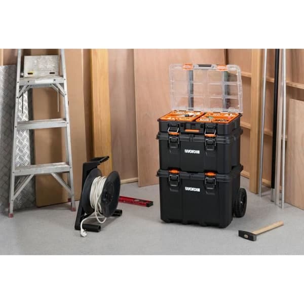 3-i-1 modulært system - WORW BY KETER - STACK N ROLL - 48 x 39 x 69,5 cm - Sort