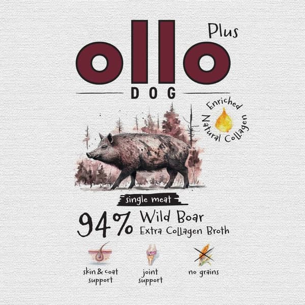 OLLO Plus Kollagen Vildsvin - våtfoder för hundar - 400 g