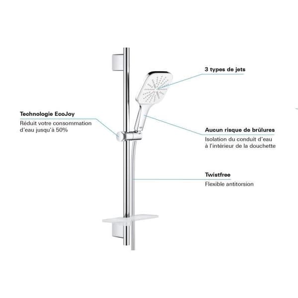 Duschset 3 strålar med bar - Grohe
