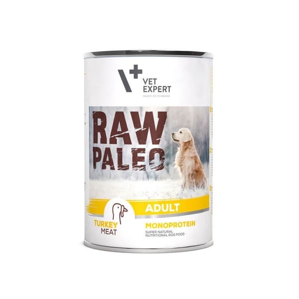 VETEXPERT Raw Paleo Adult Monoprotein Kalkun - vådfoder til hunde - 400 g