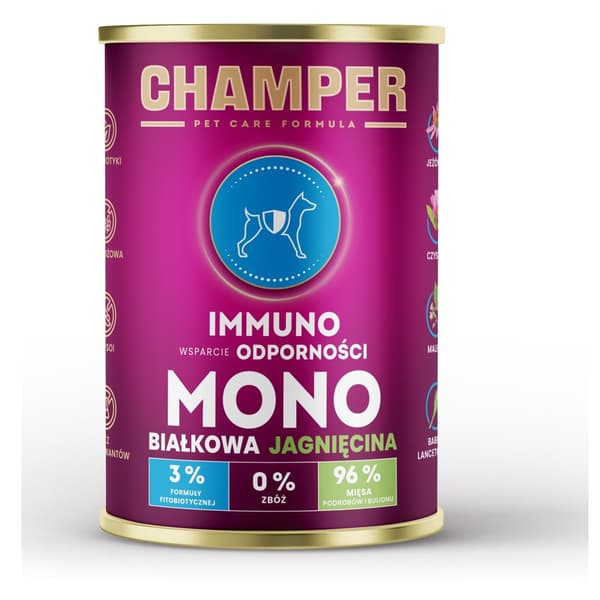 CHAMPER Immuno Monoprotein Lam - vådfoder til hunde - 400 g