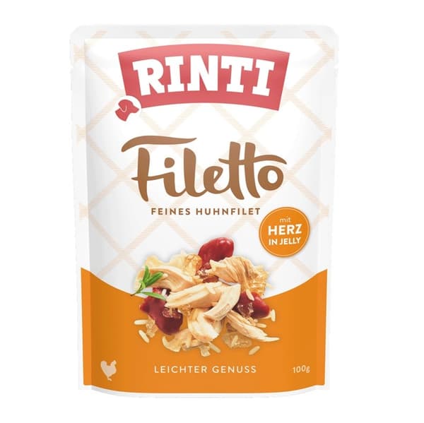 RINTI Filetto Kycklingfilé med hjärtan - våtfoder för hundar - 100 g