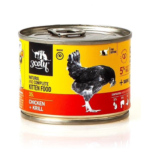 3COTY 35. Kyckling och krill (kattunge) - våtfoder för katter - 180 g