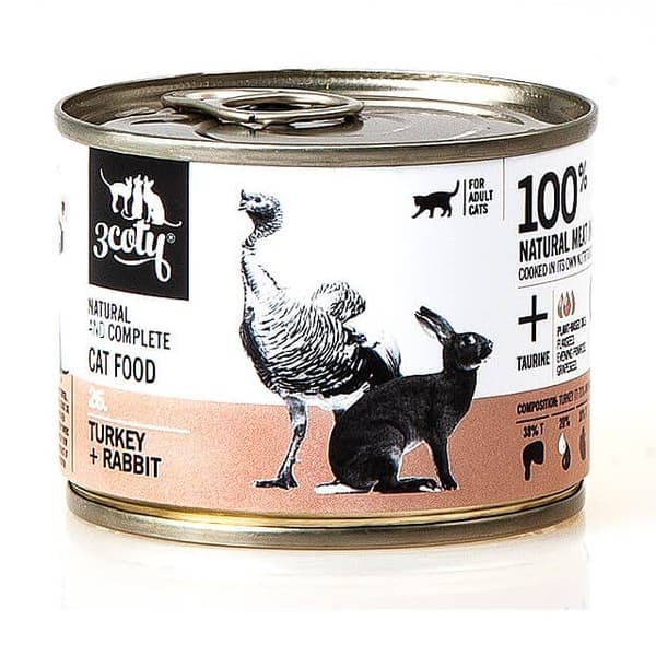 3COTY 26. Kalkon och kanin - våtfoder för katter - 180 g