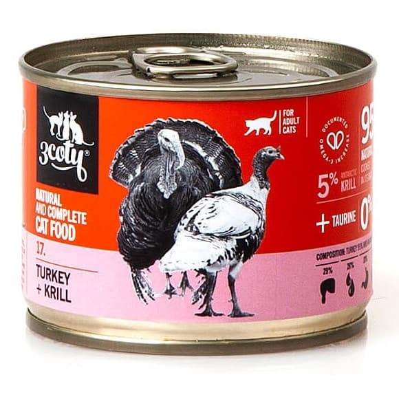 3COTY 17. Kalkun og krill - vådfoder til katte - 180 g