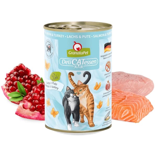 GRANATAPET DeliCATessen Laks og kalkun - vådfoder til katte - 400 g