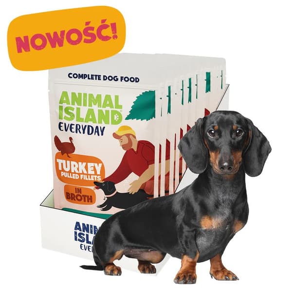 ANIMAL ISLAND Kalkunfileter i bouillon - vådfoder til hunde - 10x150g